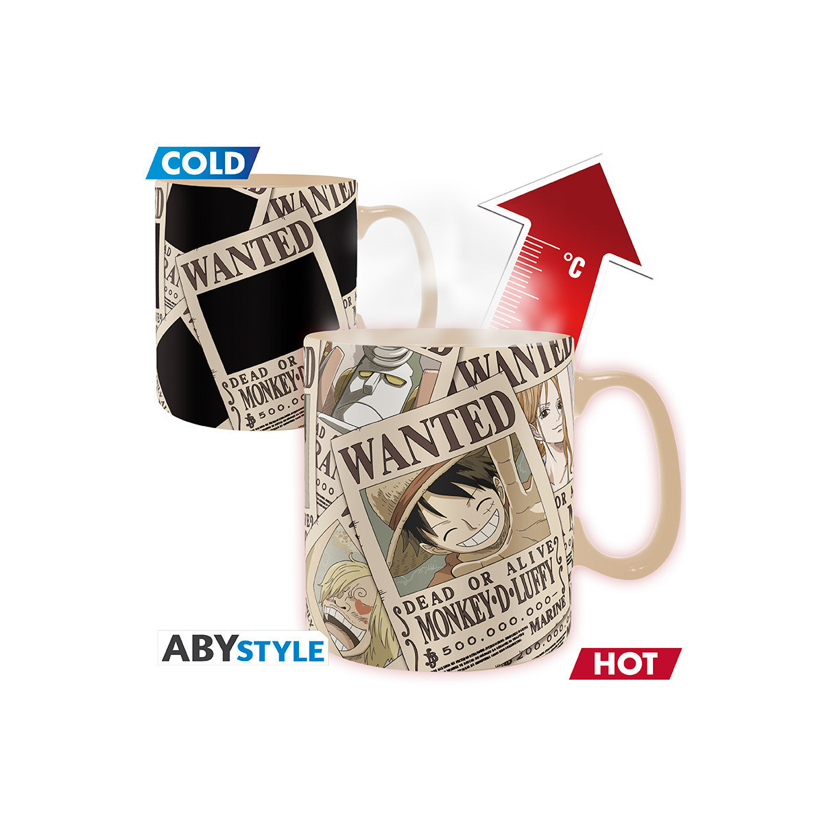 ABYstyle - One Piece "Wanted" Thermo-Reactive Mug