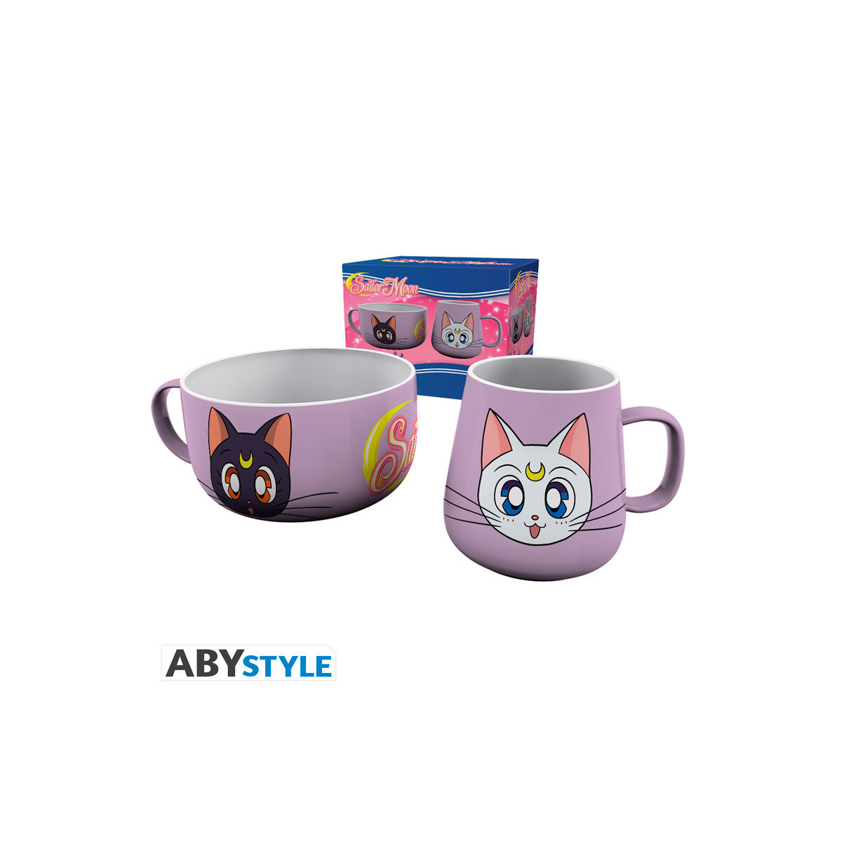 ABYstyle - Sailor Moon Luna & Artemis Breakfast Set: Mug + Bowl