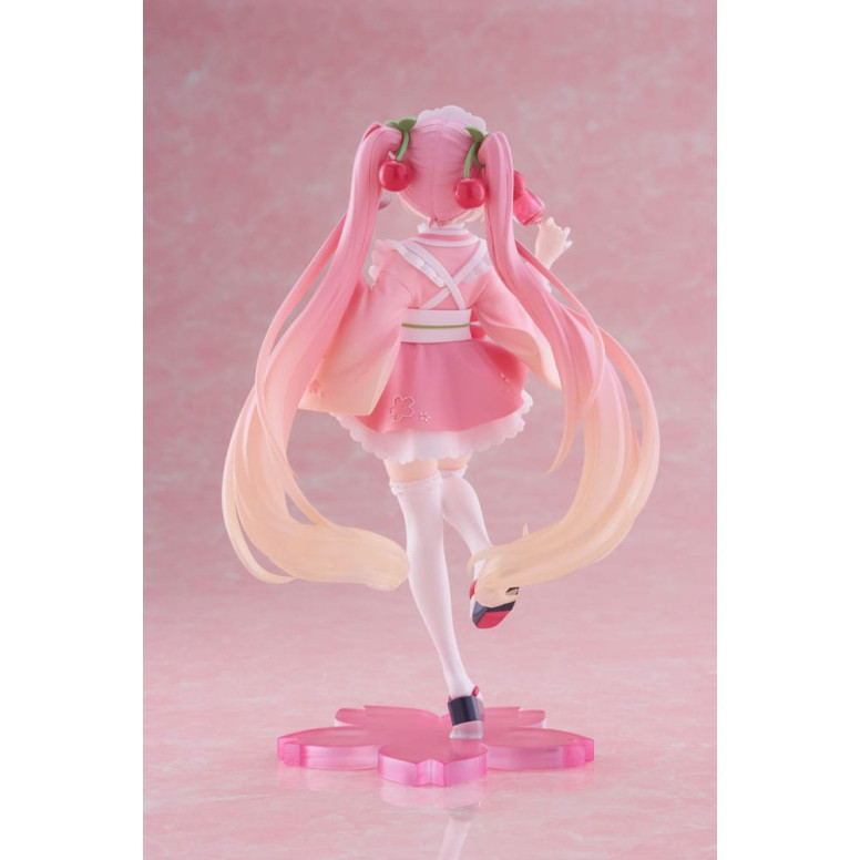 Taito AMP Fig - Hatsune Miku - Newly Written Sakura Miku Japanese Cafe Ver. Reissue