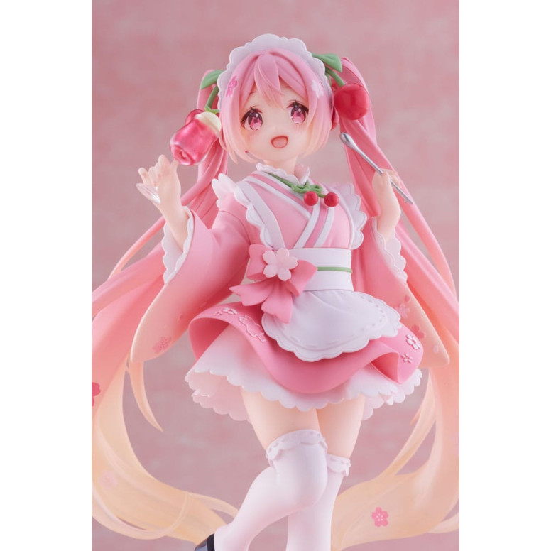 Taito AMP Fig - Hatsune Miku - Newly Written Sakura Miku Japanese Cafe Ver. Reissue