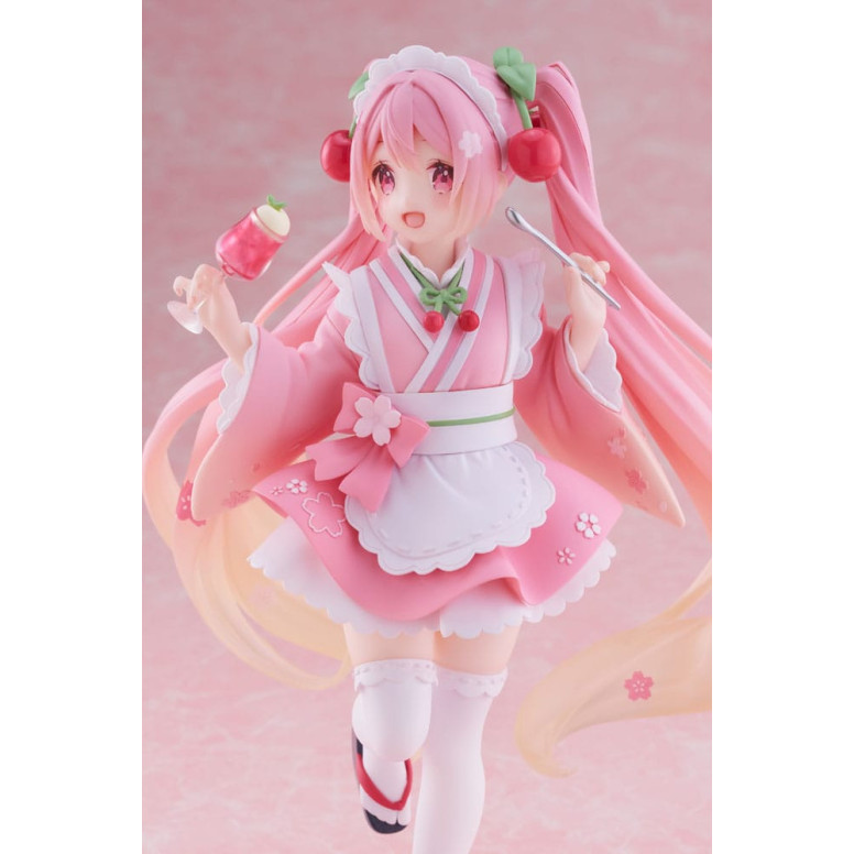 Taito AMP Fig - Hatsune Miku - Newly Written Sakura Miku Japanese Cafe Ver. Reissue