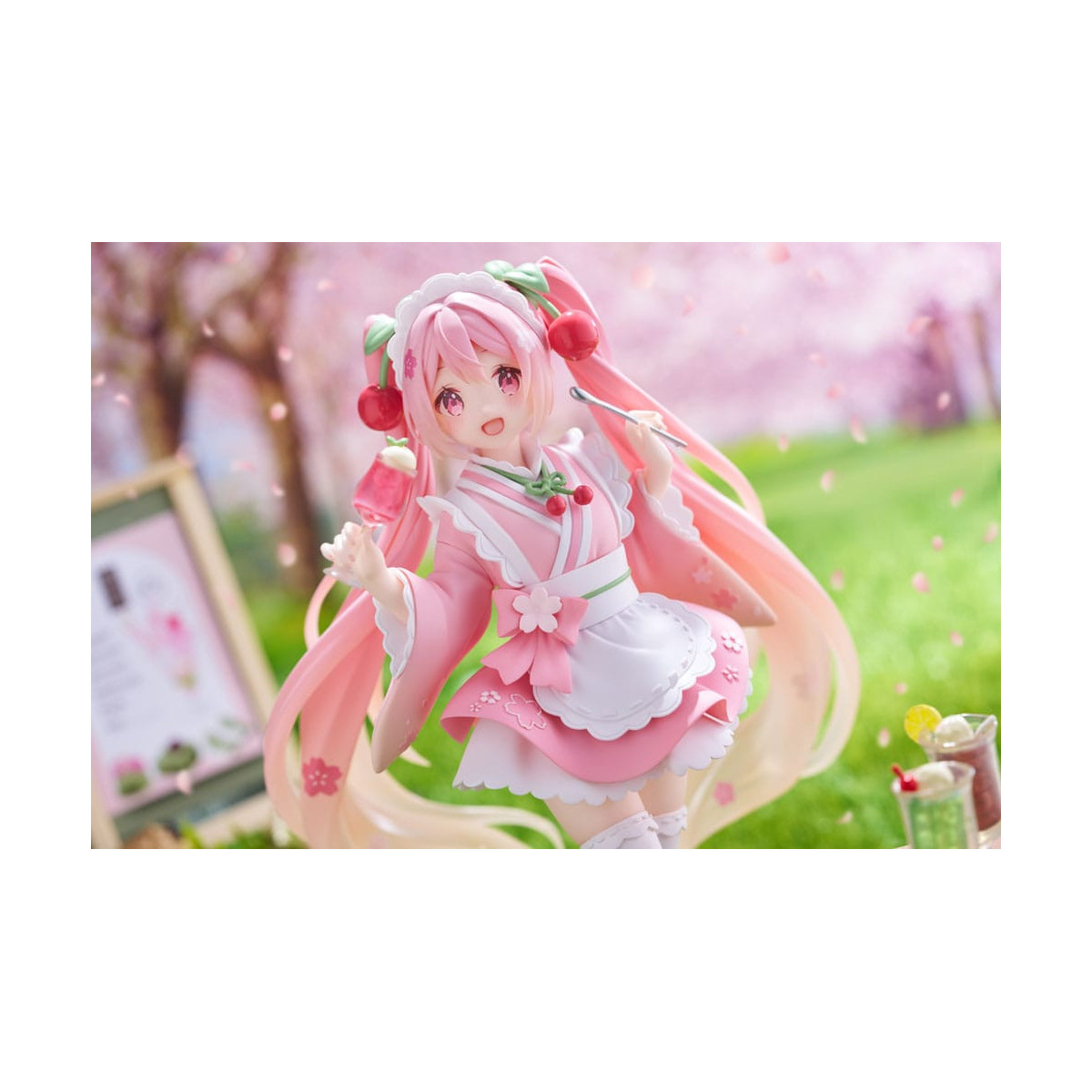Taito AMP Fig - Hatsune Miku - Newly Written Sakura Miku Japanese Cafe Ver. Reissue