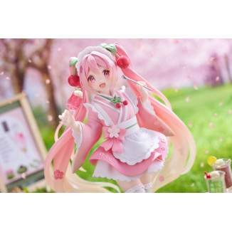 Taito AMP Fig - Hatsune Miku - Newly Written Sakura Miku Japanese Cafe Ver. Reissue