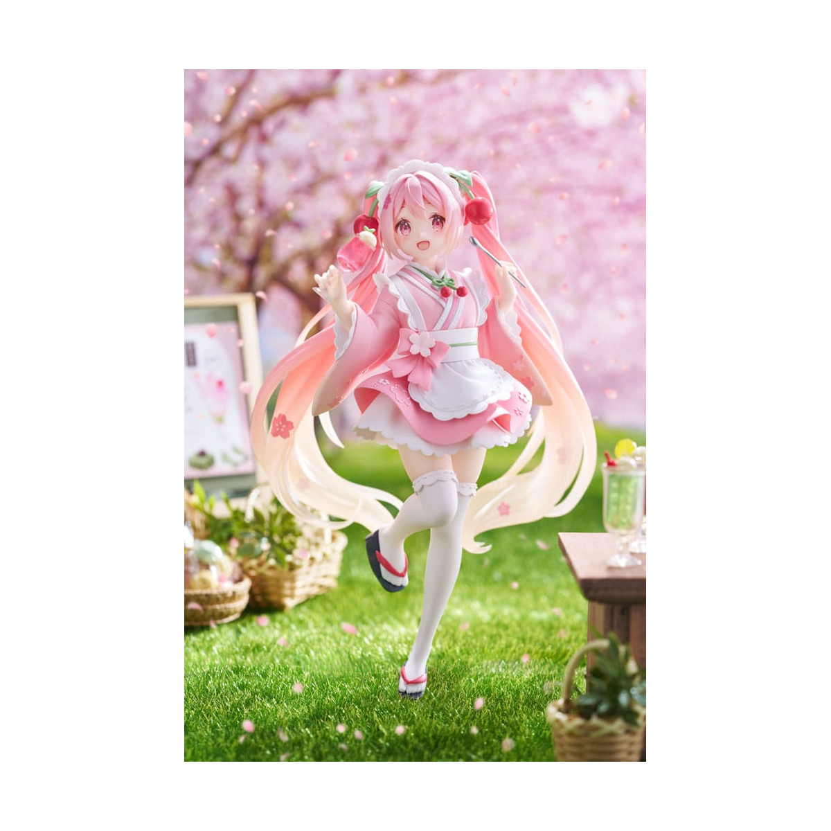 Taito AMP Fig - Hatsune Miku - Newly Written Sakura Miku Japanese Cafe Ver. Reissue
