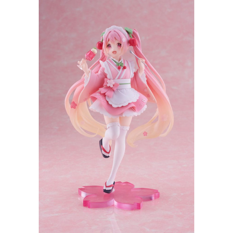 Taito AMP Fig - Hatsune Miku - Newly Written Sakura Miku Japanese Cafe Ver. Reissue