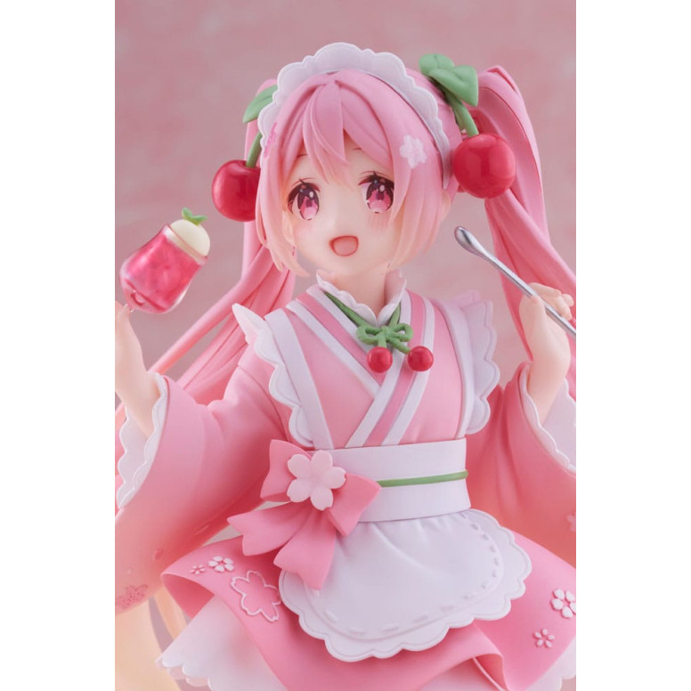Taito AMP Fig - Hatsune Miku - Newly Written Sakura Miku Japanese Cafe Ver. Reissue