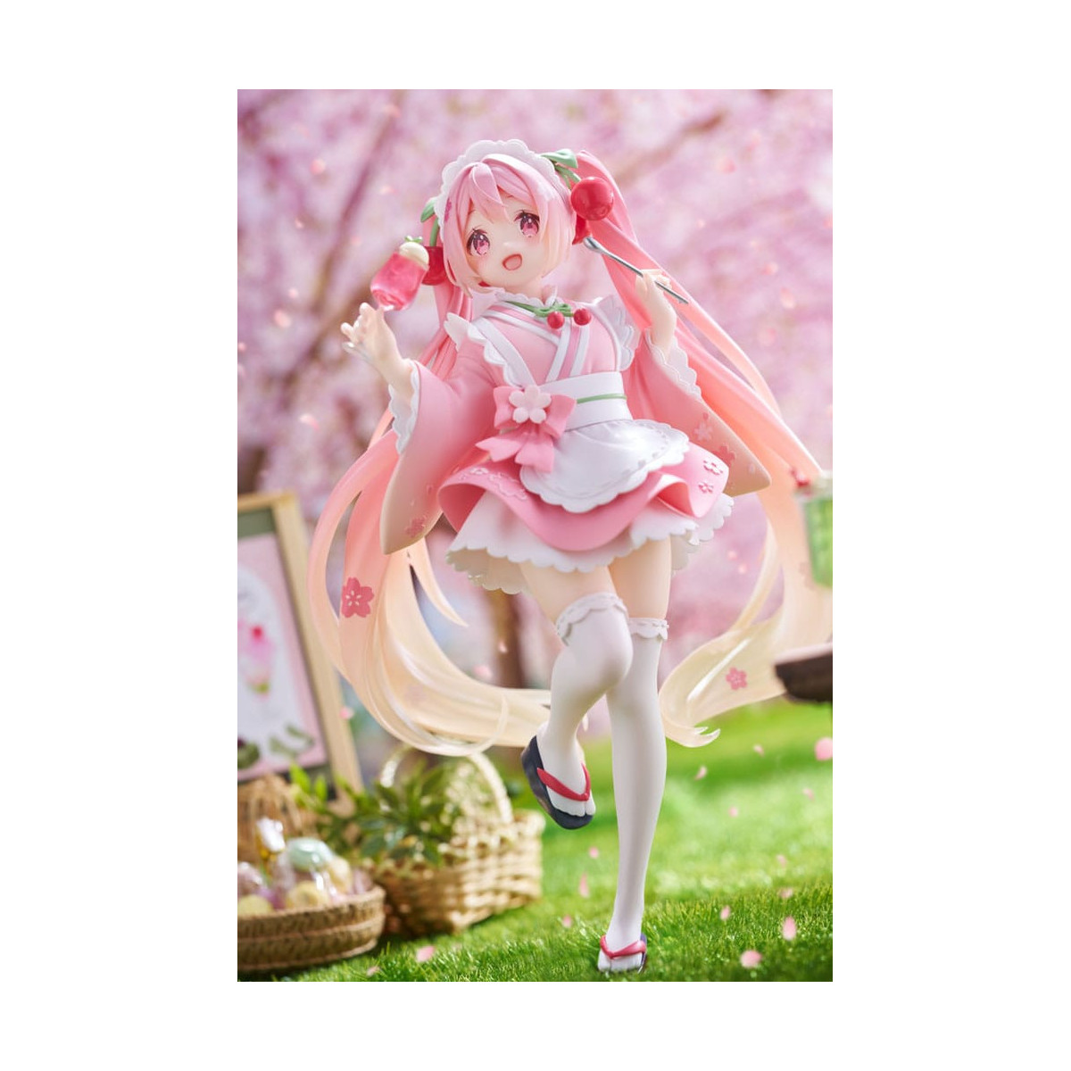 Taito AMP Fig - Hatsune Miku - Newly Written Sakura Miku Japanese Cafe Ver. Reissue