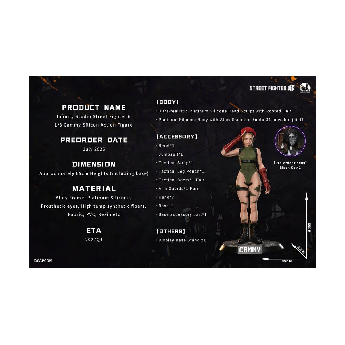 Infinity Studio - Street Fighter 6 - Full Silicone Action Figure CAMMY 1/3
