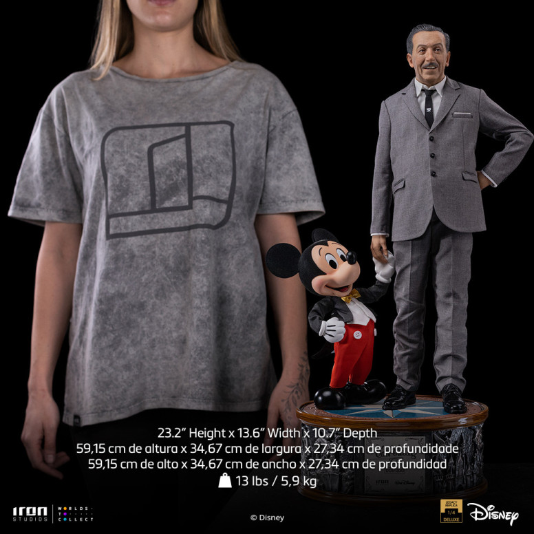 Iron Studios Disney s Classics - Walt Disney & Mickey Mouse Mouse Legacy Replica 1/4