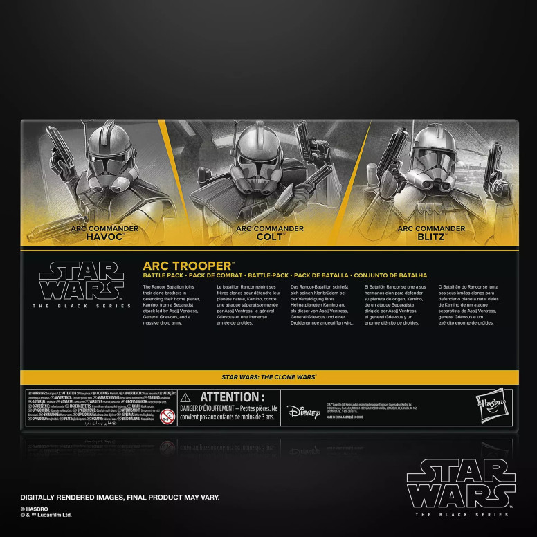 Star Wars The Black Series —ARC Trooper Battle Pack (Colt, Havoc, Blitz)—The Clone Wars
