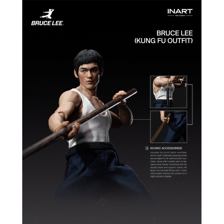 INART - " Bruce Lee " (Kung Fu Outfit) 1/12 Scale Action Figure