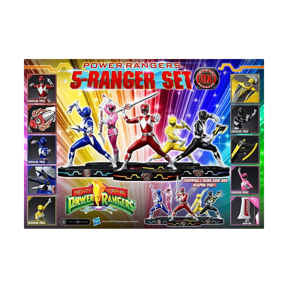 Prime 1 Studio - Mighty Morphin Power Rangers: Premium Masterline Set of 5 1/4-Scale Deluxe Figurines