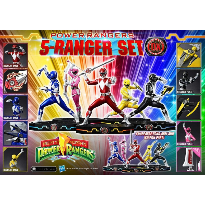 Prime 1 Studio - Mighty Morphin Power Rangers: Premium Masterline Set of 5 1/4-Scale Deluxe Figurines