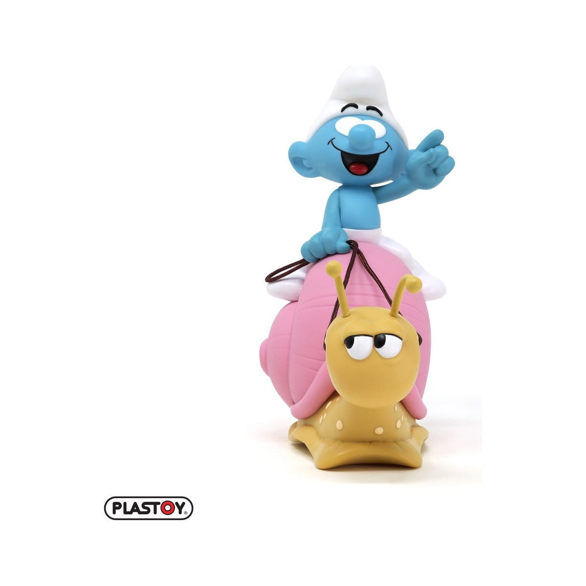 Plastoy - The Smurfs - Smurf Piggy Bank on a Snail's Back