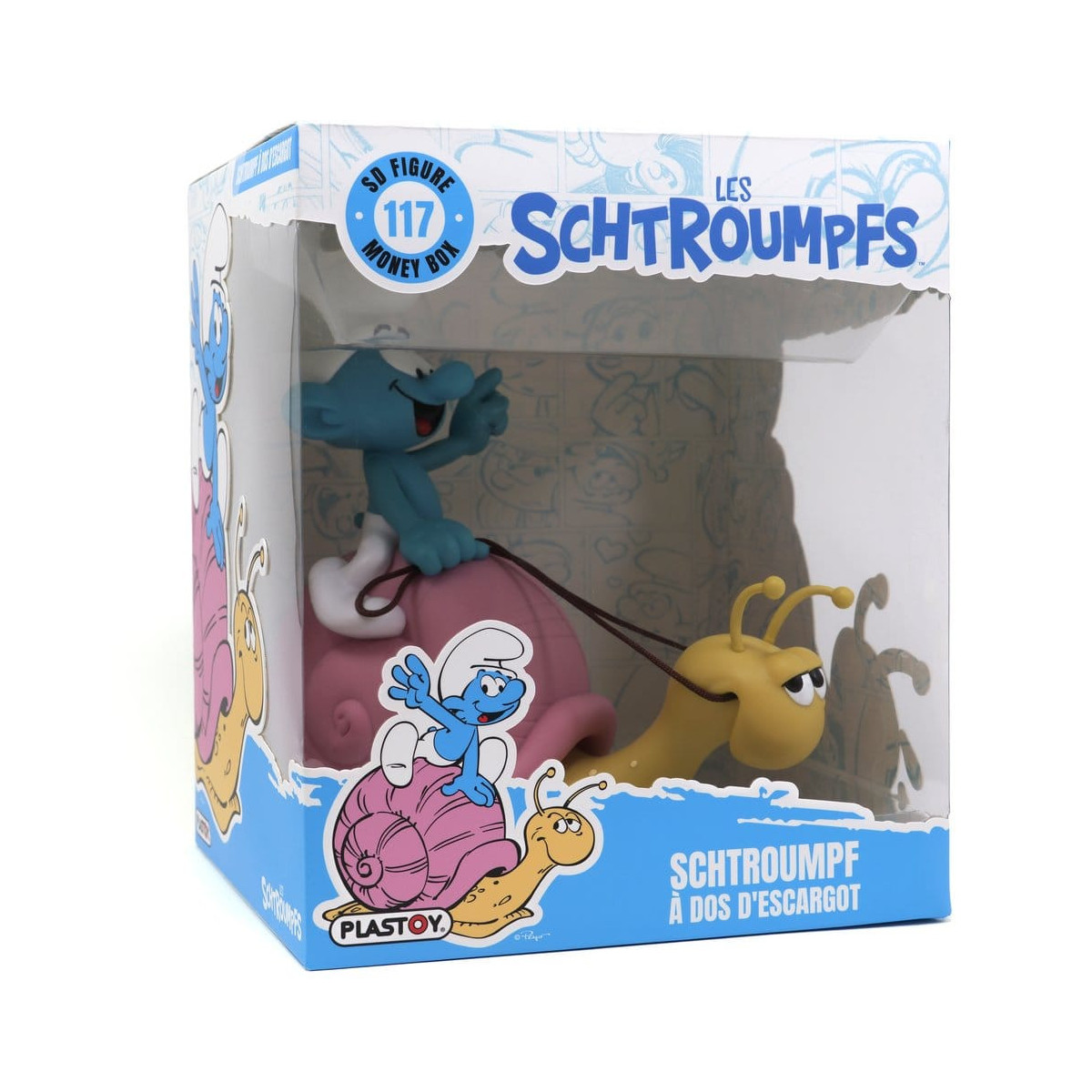 Plastoy - The Smurfs - Smurf Piggy Bank on a Snail's Back