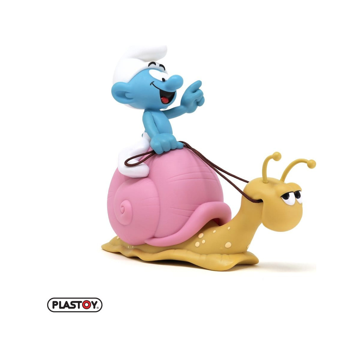 Plastoy - The Smurfs - Smurf Piggy Bank on a Snail's Back