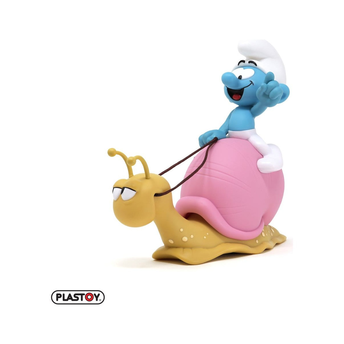 Plastoy - The Smurfs - Smurf Piggy Bank on a Snail's Back
