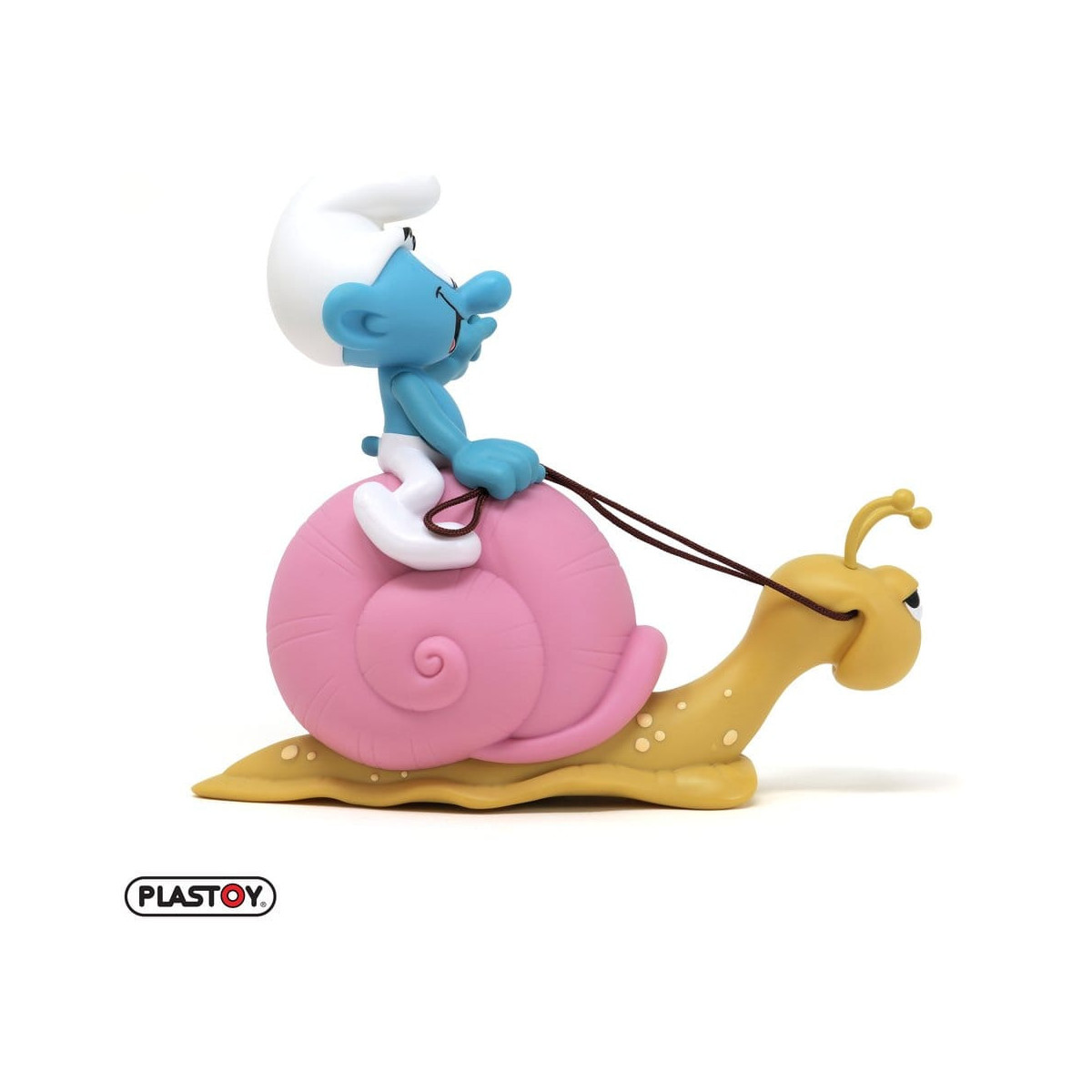 Plastoy - The Smurfs - Smurf Piggy Bank on a Snail's Back