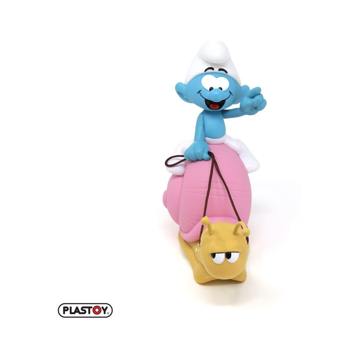 Plastoy - The Smurfs - Smurf Piggy Bank on a Snail's Back
