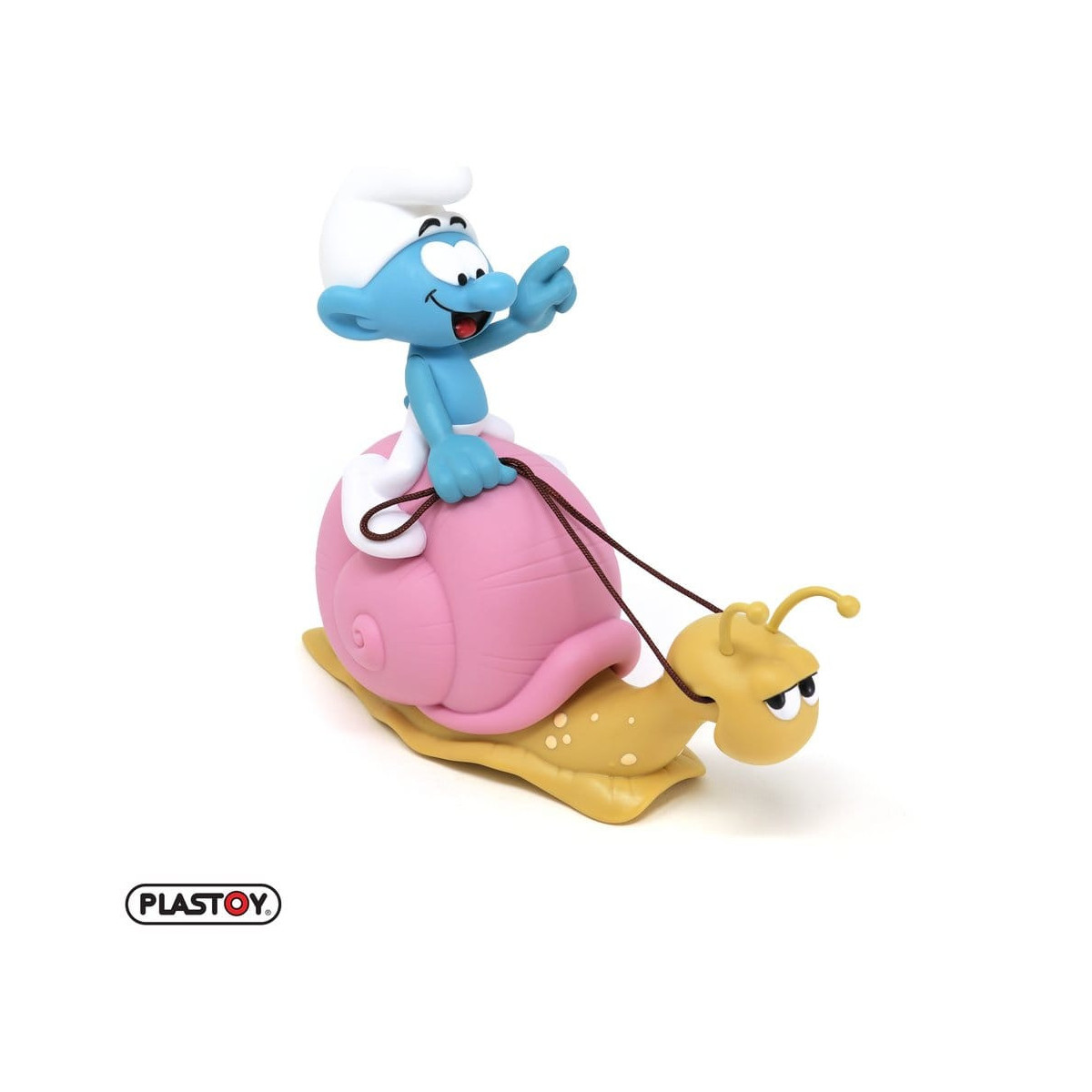 Plastoy - The Smurfs - Smurf Piggy Bank on a Snail's Back