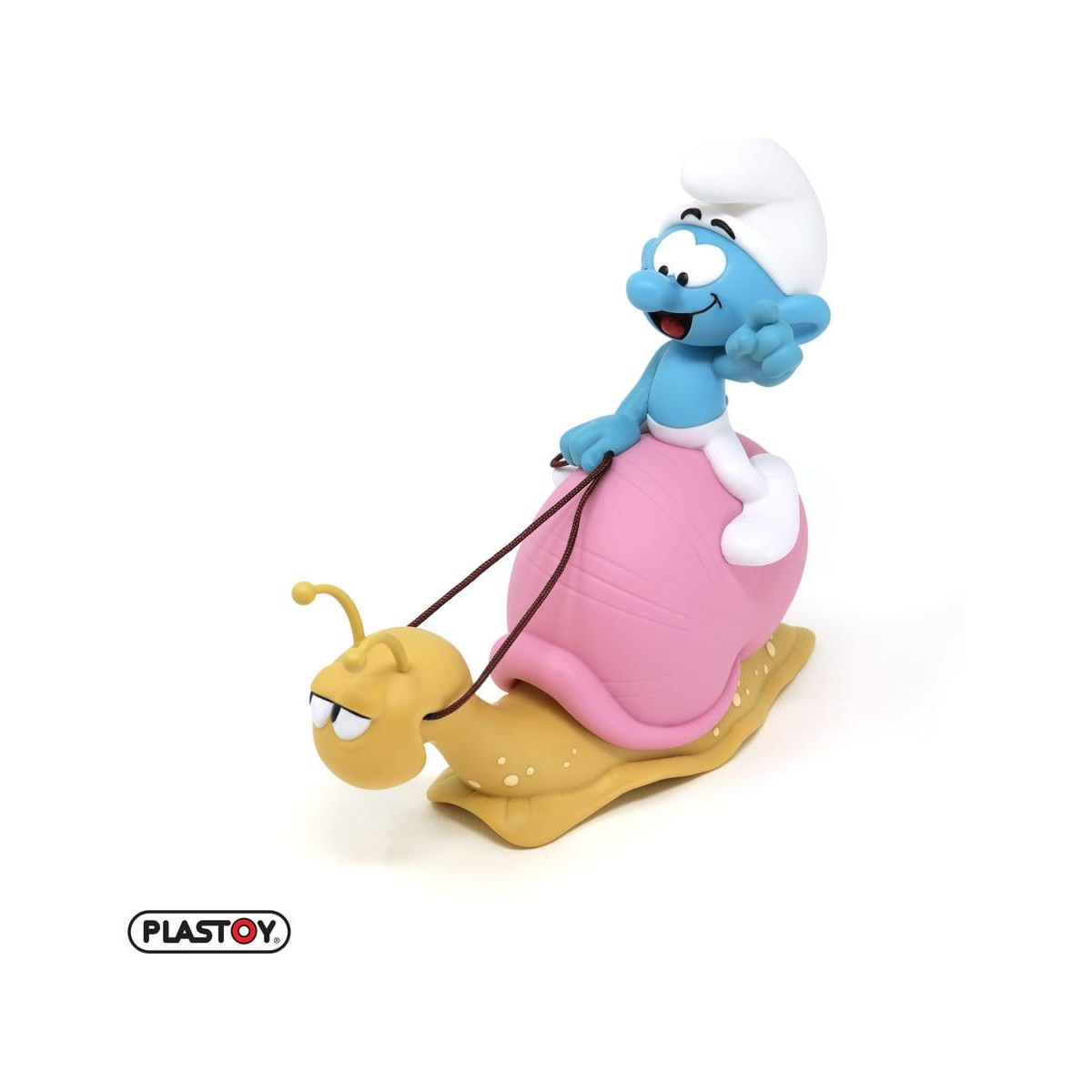 Plastoy - The Smurfs - Smurf Piggy Bank on a Snail's Back