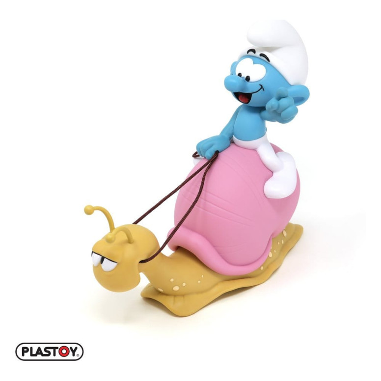 Plastoy - The Smurfs - Smurf Piggy Bank on a Snail's Back