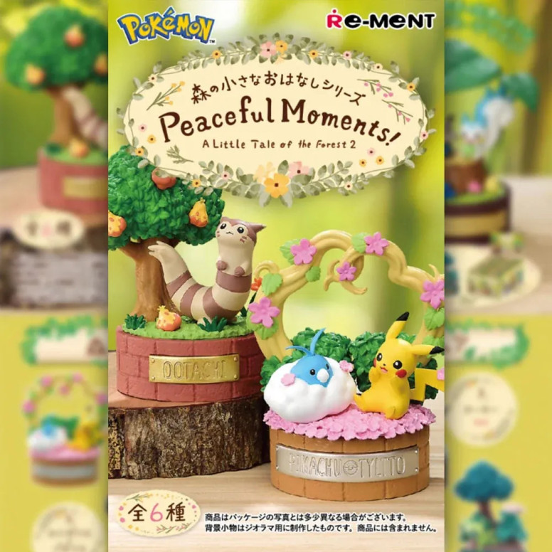 Re-Ment - Pokémon - Peaceful Moments! (Forest Story series) set of 6 blind-box figurines.