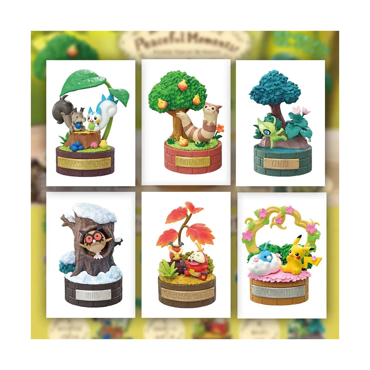 Re-Ment - Pokémon - Peaceful Moments! (Forest Story series) set of 6 blind-box figurines.