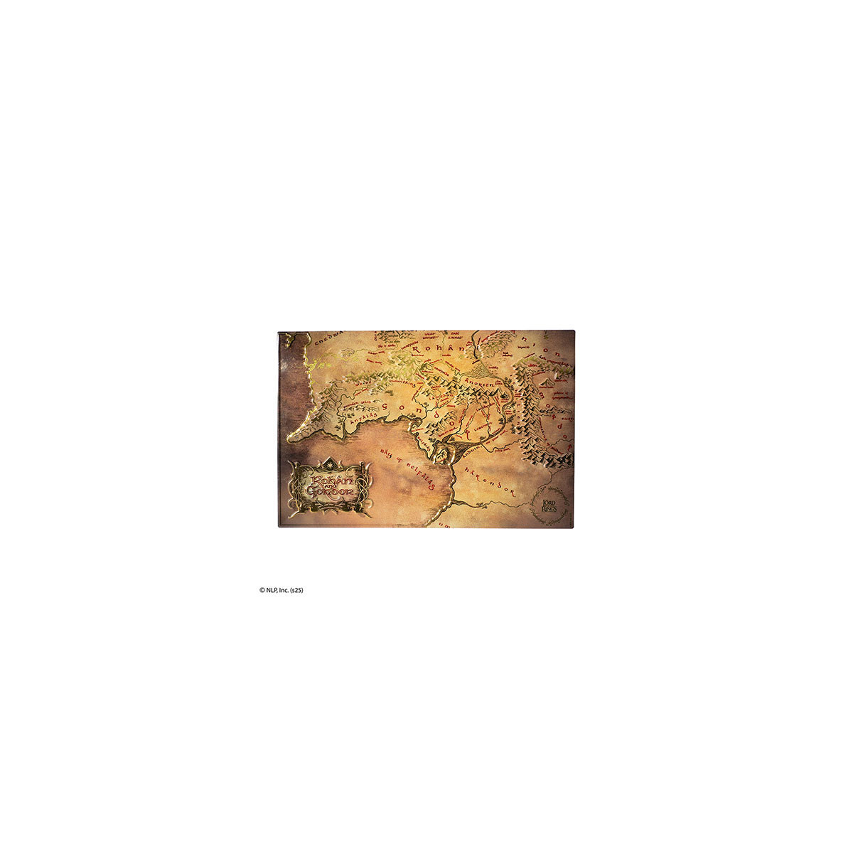 MORIARTY ART PROJECT - Aluminum Plaque: Map of Rohan and Gondor - The Lord of the Rings