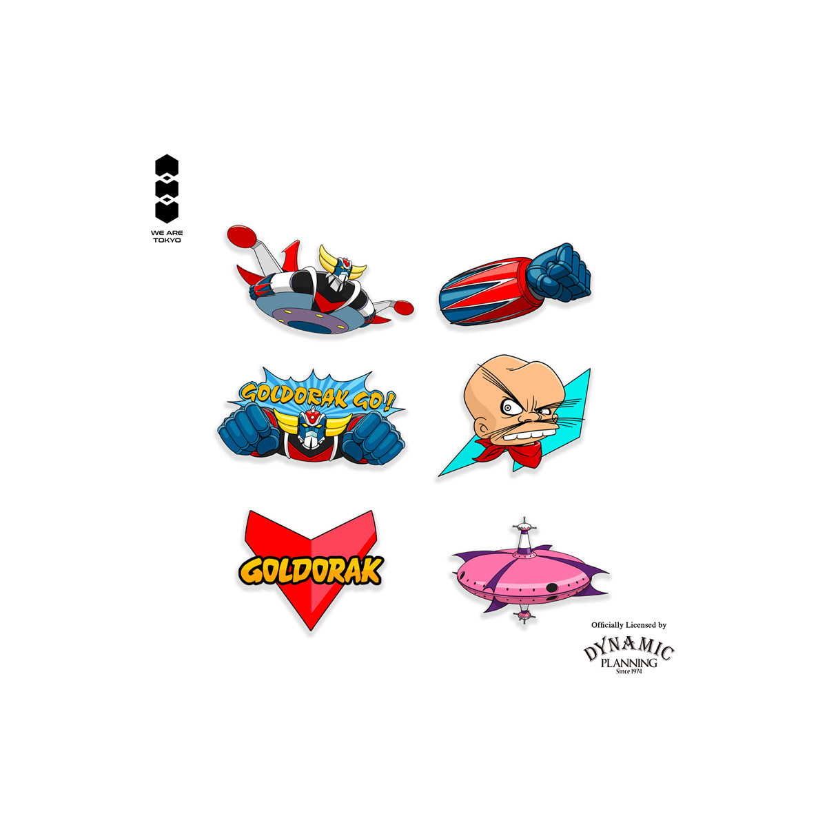 We Are Tokyo - " Grendizer " Mystery Box Pins Set A - set of 6
