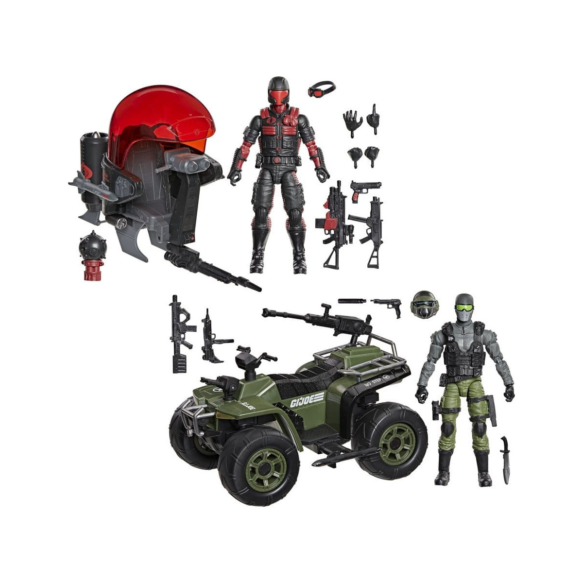 Hasbro G.I.JOE Classified Series - Snake Eyes & Varmint ATV vs. Stealth Viper & ' Stealth Flight Pod (Trubble Bubble) Cobra