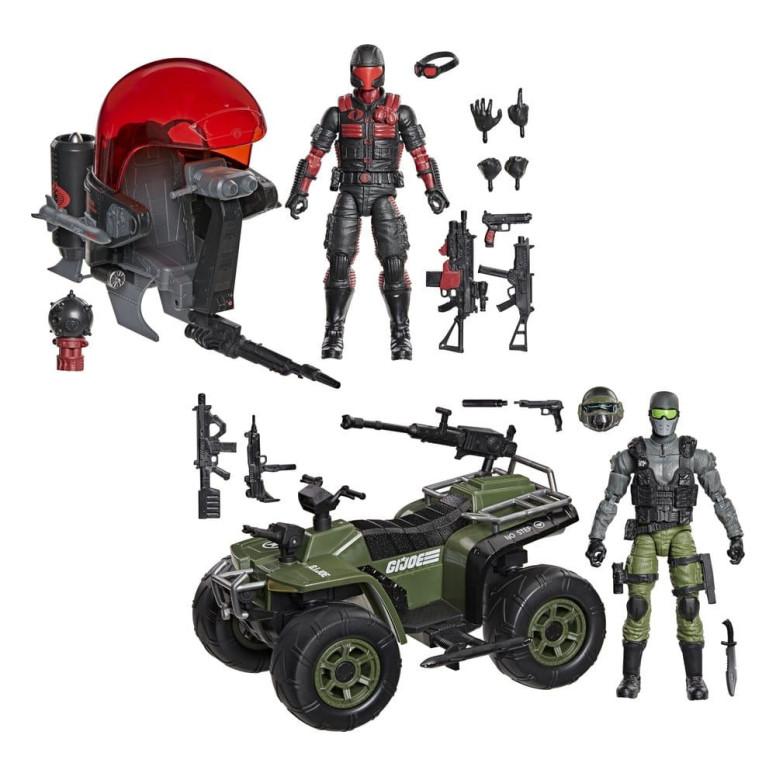 Hasbro G.I.JOE Classified Series - Snake Eyes & Varmint ATV vs. Stealth Viper & ' Stealth Flight Pod (Trubble Bubble) Cobra