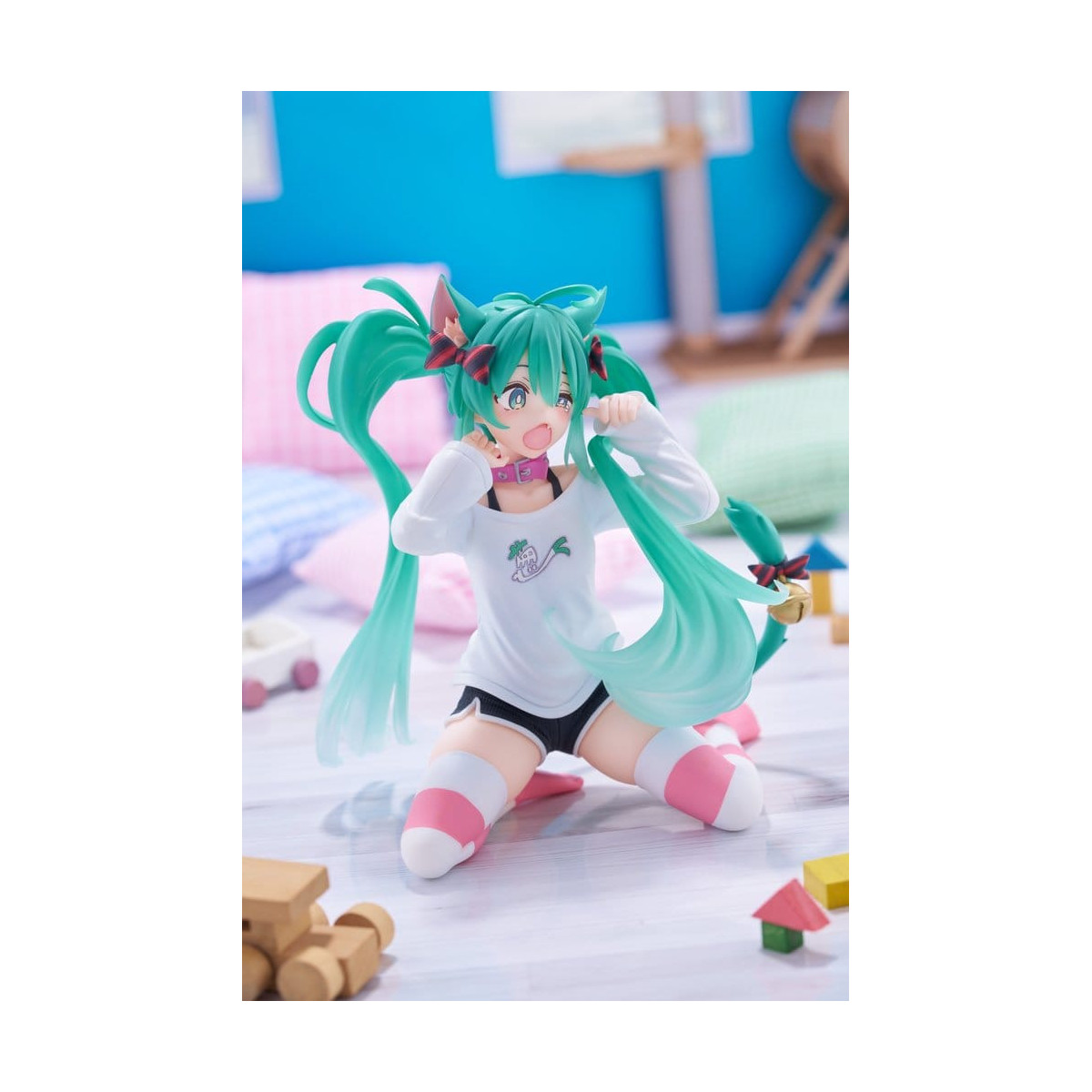 Taito - Desktop Cute Figure Hatsune Miku Cat Ear T-Shirt Ver.
