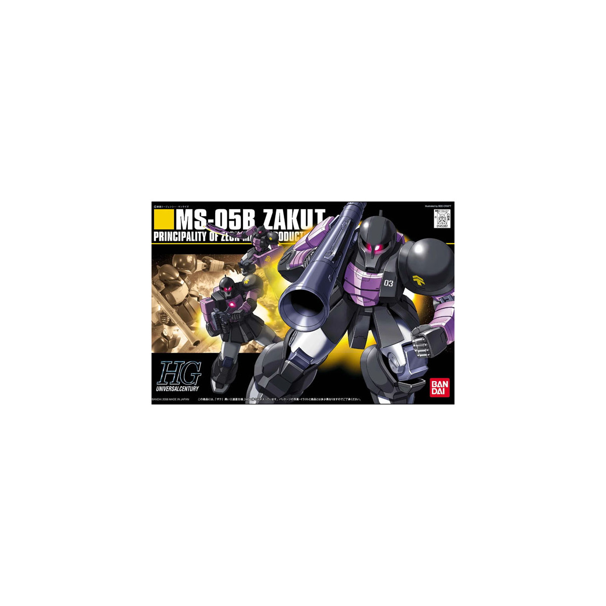 Bandai - Gunpla - Gundam 1/144 HG - MS-05B ZAKU 1 Black Tri-Stars - Mobile Suit Gundam UC