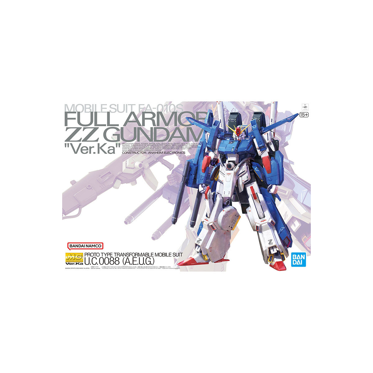 Bandai - Gunpla - 1/100 MG - Full Armor ZZ Gundam Ver. KA - Mobile Suit Gundam ZZ