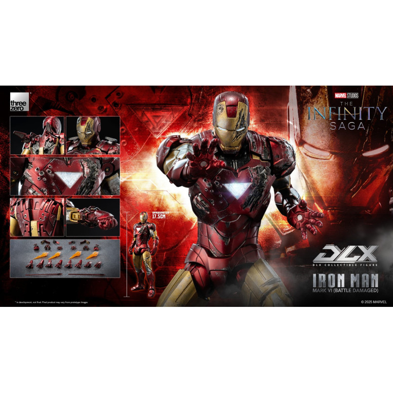 Threezero Infinity Saga Iron Man —Mark 6 (Battle-Damaged) DLX, 1/12 scale
