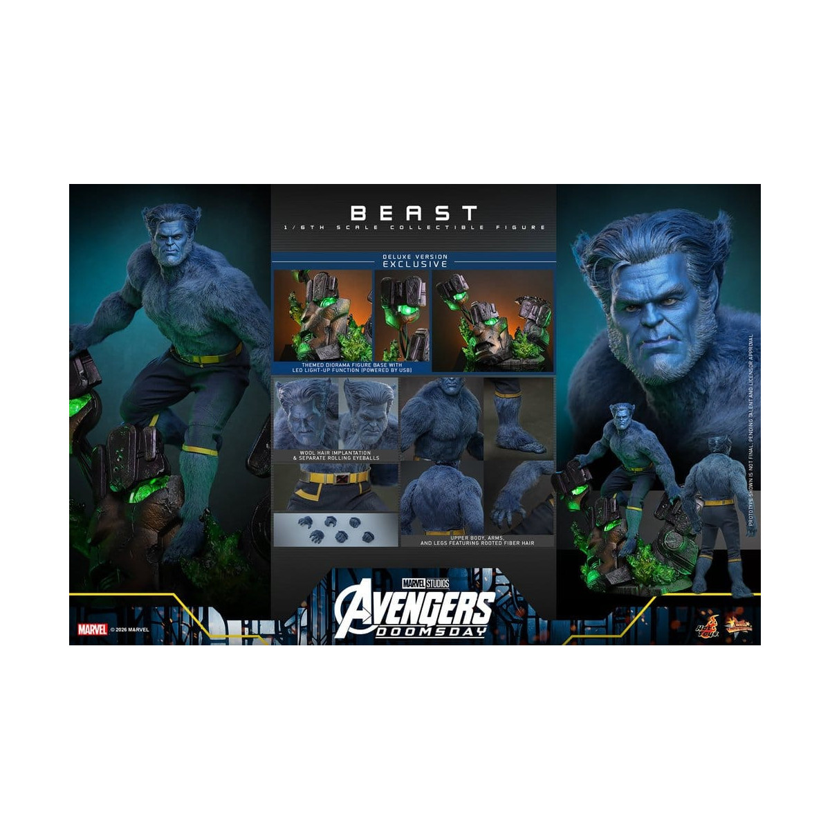 Hot Toys - Beast Deluxe Version MMS, 1/6 Scale - Avengers: Doomsday