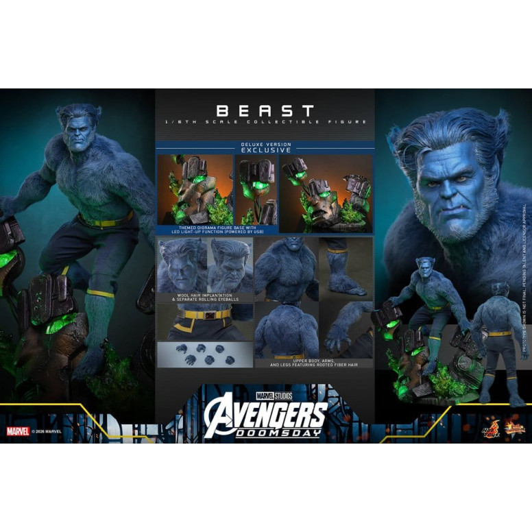 Hot Toys - Beast Deluxe Version MMS, 1/6 Scale - Avengers: Doomsday