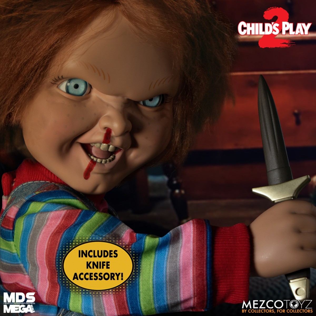 Mezco Figurine Mega Scale Chucky Damaged  - 38 cm