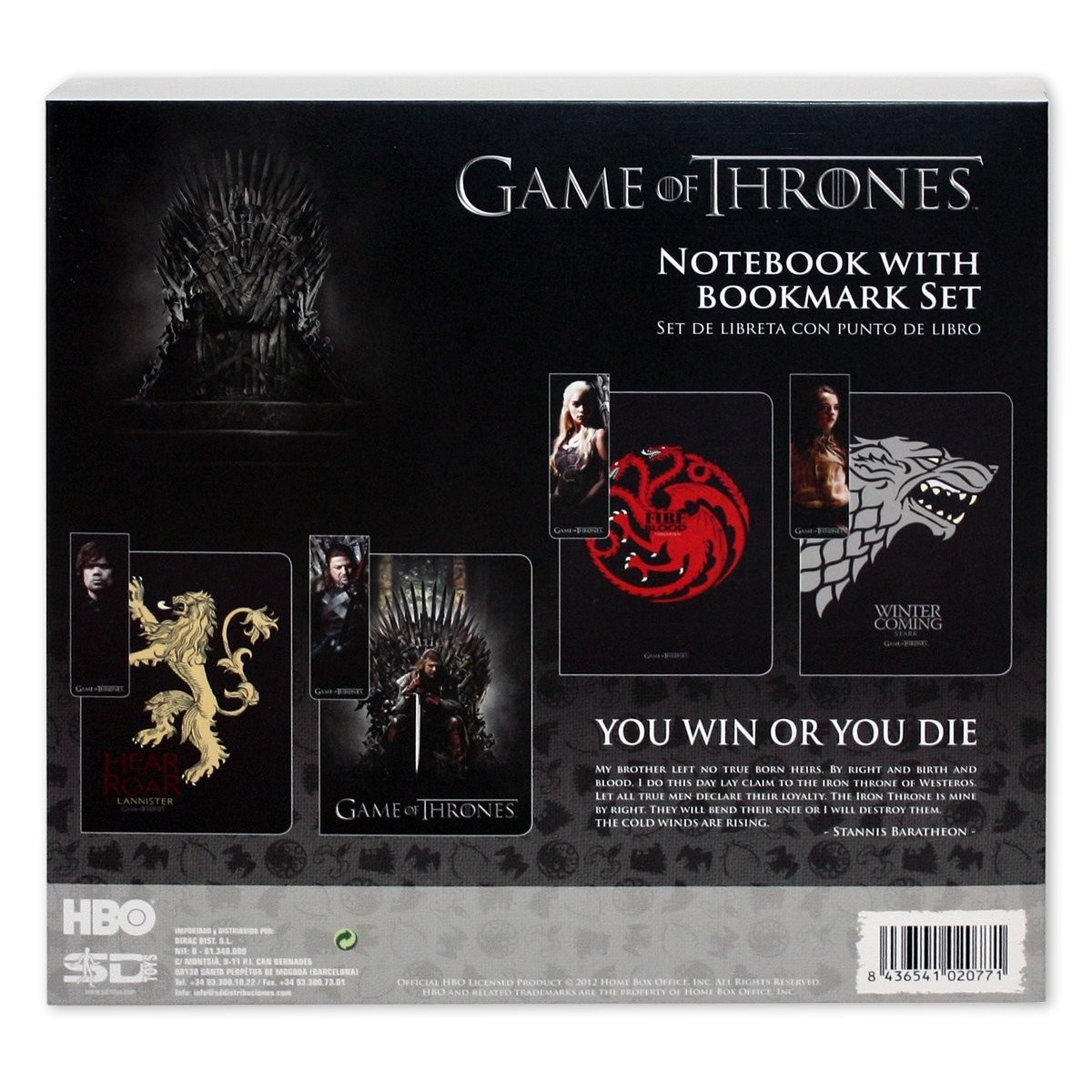 Game of Thrones - Notebook and Bookmark - Stark