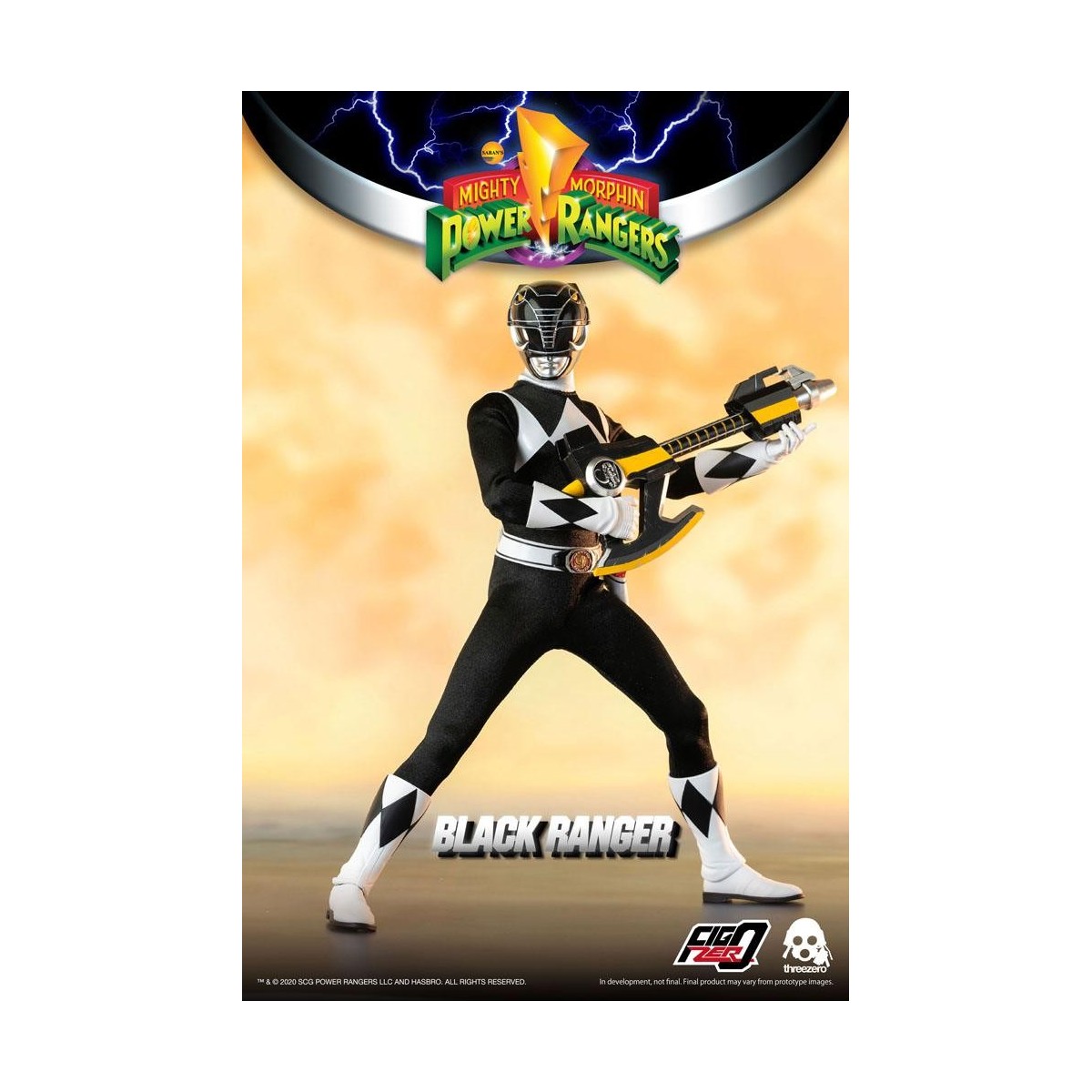 Three 0 - Black Ranger - Mighty Morphin Power Rangers FigZero 1/6