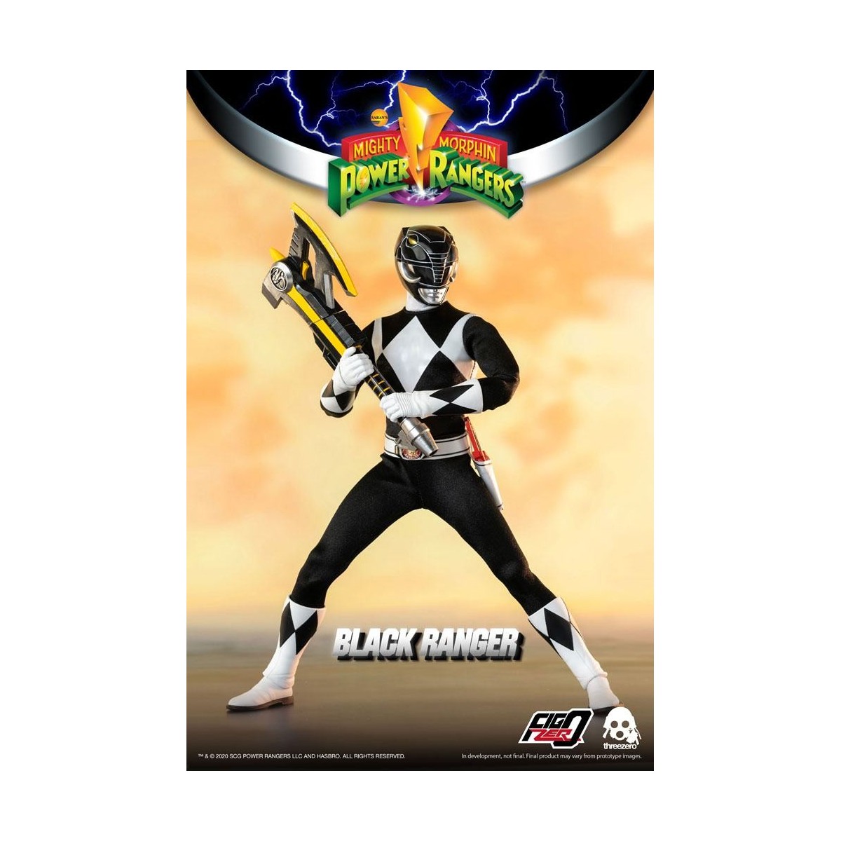 Three 0 - Black Ranger - Mighty Morphin Power Rangers FigZero 1/6