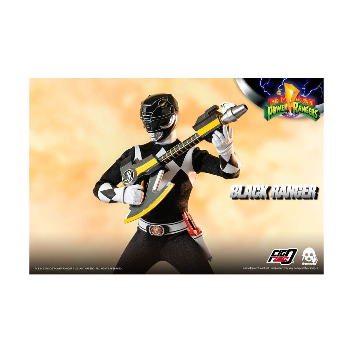 Three 0 - Black Ranger - Mighty Morphin Power Rangers FigZero 1/6