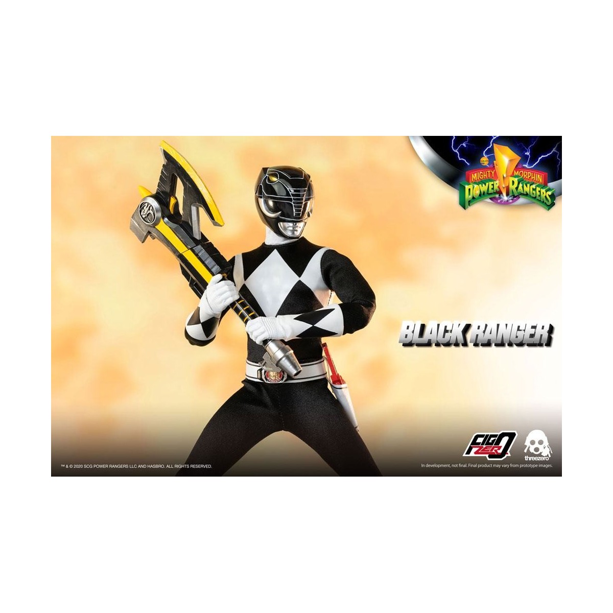 Three 0 - Black Ranger - Mighty Morphin Power Rangers FigZero 1/6
