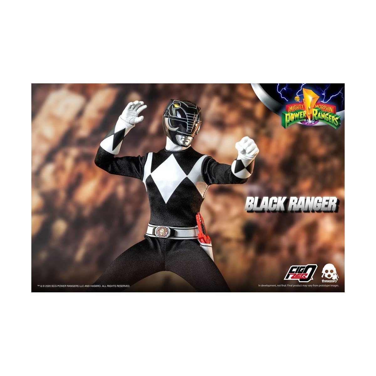 Three 0 - Black Ranger - Mighty Morphin Power Rangers FigZero 1/6