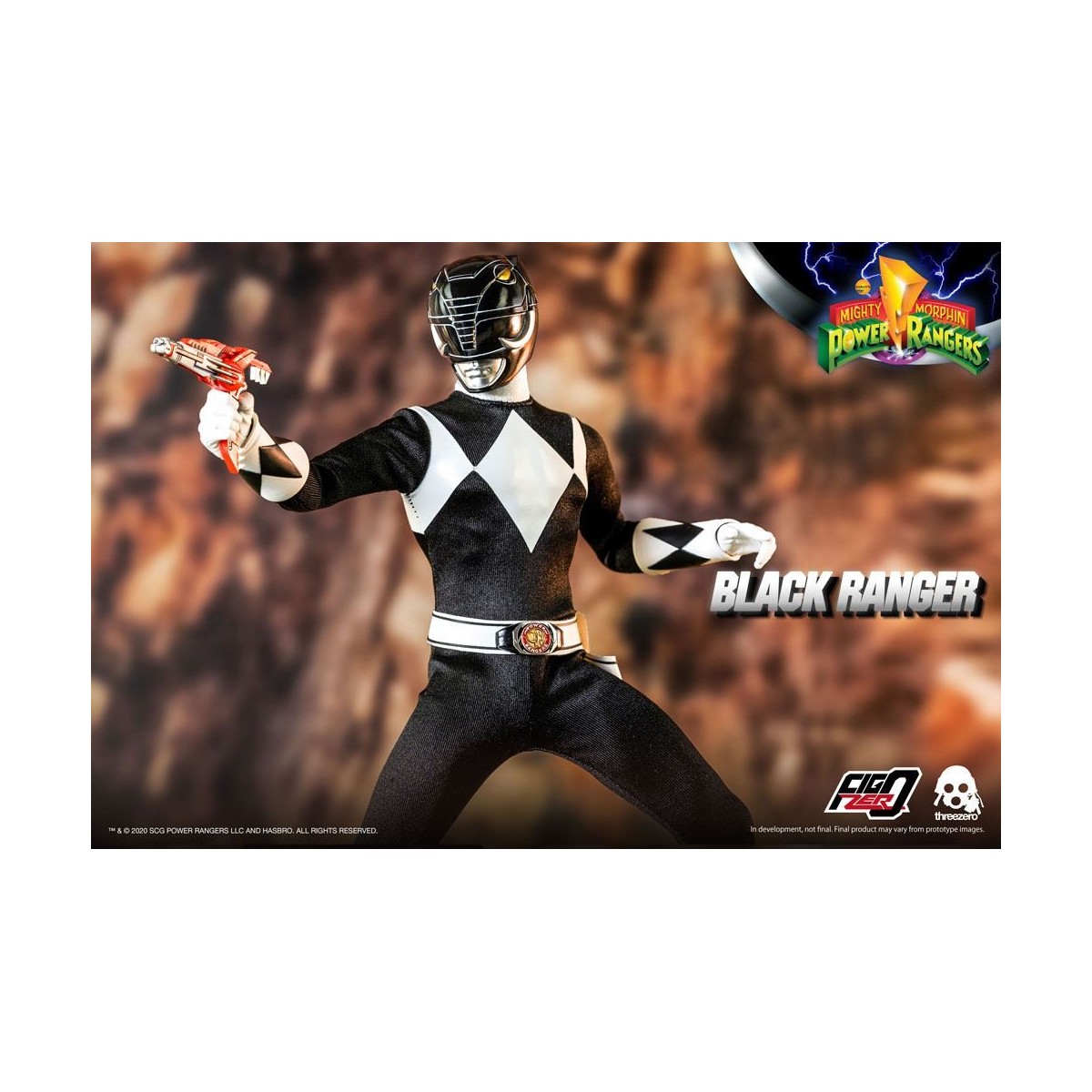 Three 0 - Black Ranger - Mighty Morphin Power Rangers FigZero 1/6