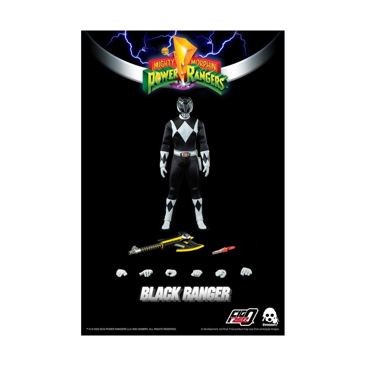 Three 0 - Black Ranger - Mighty Morphin Power Rangers FigZero 1/6
