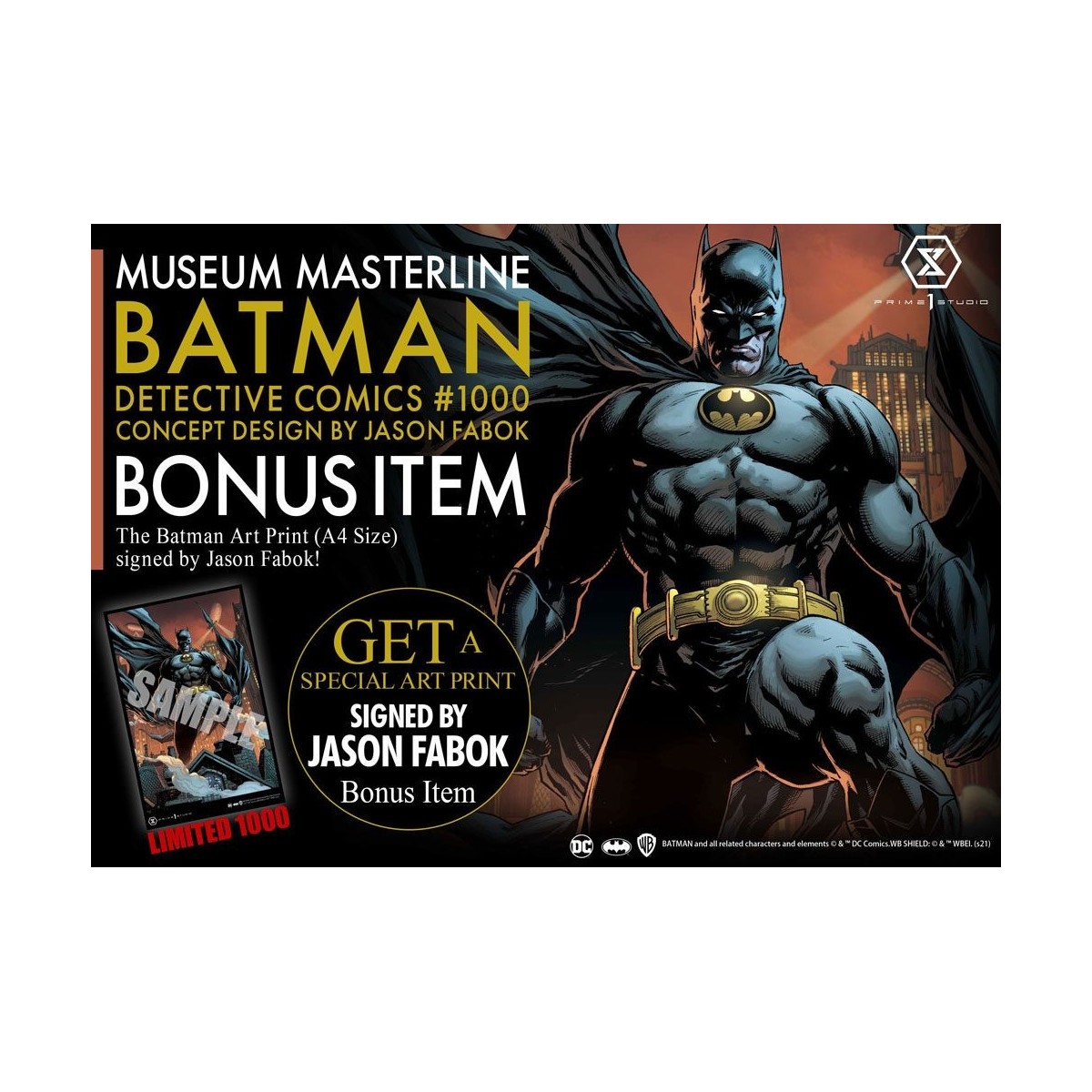 Prime 1 Studio - Batman Detective Comics 1000 Concept Design by Jason Fabok DX Bonus Ver