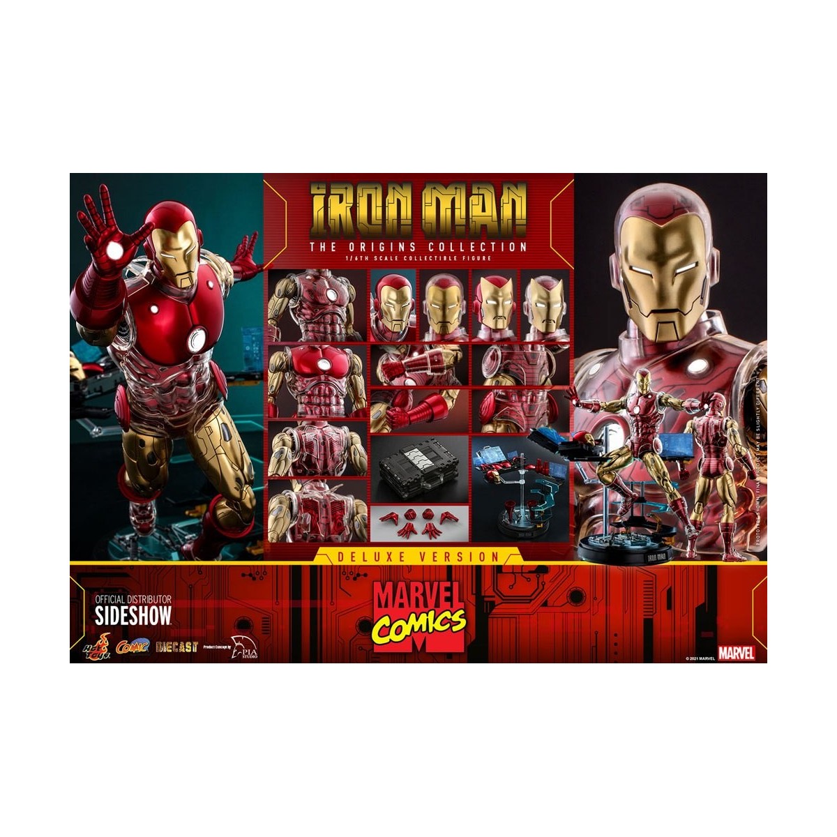 Hot toys - Iron Man Deluxe Version - Marvel The Origins Collection Comic Masterpiece figure 1/6