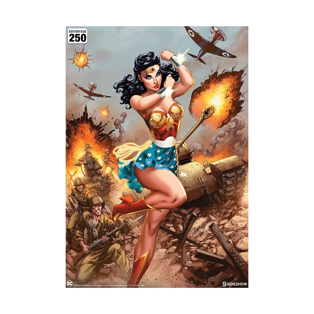 DC Comics print - Art Print Wonder Woman WWII - J Scott Campbell 46 x 61 cm - unframed